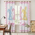 thumbnail image 3 of Easter Kitchen Curtains Window Panels, Spring Polka Dot Bunny Pink Plaid Checkered Insulated Window Treatment Curtain, Grommet Curtains for Bedroom/Living Room/Bathroom, 2 Piece 42"Wx84"L, 3 of 8