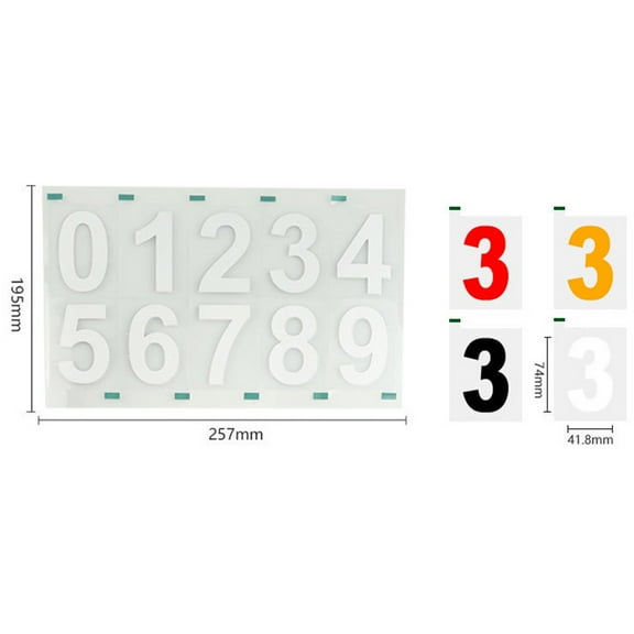 UNOMOR 10 Sets Automotive Number Stickers Decal with Features White Paper