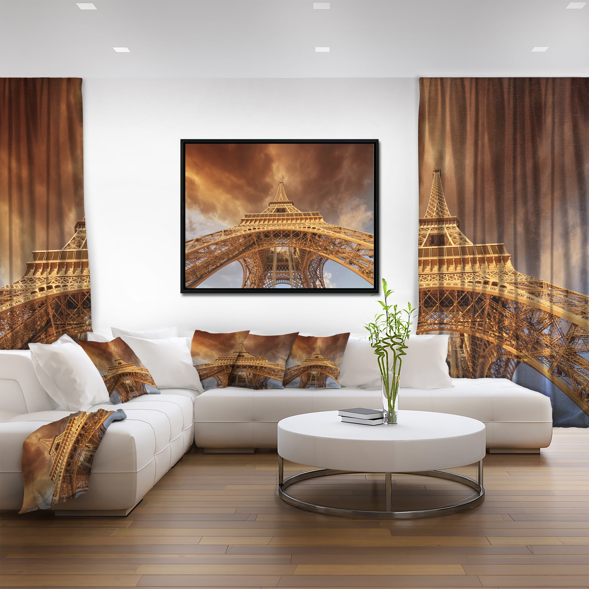 Design Art Beautiful View of Paris Paris Eiffel Towerin Paris Framed Canvas Art Print