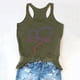 thumbnail image 5 of Camiseta sin mangas con estampado de letras para mujer, ideal para el verano: camiseta informal de cuello redondo con ajuste en el pecho, ideal para el día a día, 5 of 5