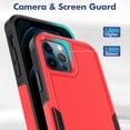 thumbnail image 4 of for iPhone 12 / iPhone 12 PRO Case: Dual Layer Protective Heavy Duty Cell Phone Case Shockproof Rugged Bumper Tough with Screen Protector - Military Grade Drop Tested for iPhone 12/12 PRO, Red, 4 of 16