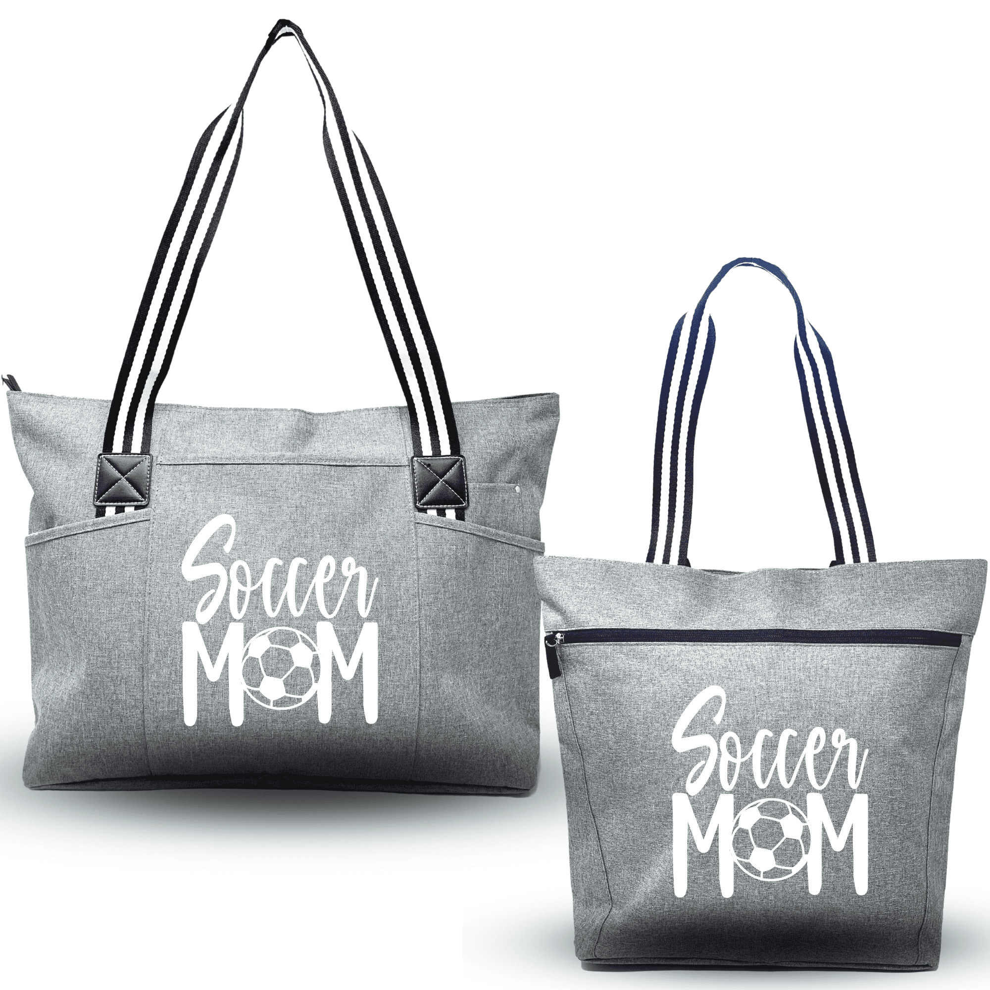 Soccer Mom Tote Bag Large Zippered Tote Bag with Pockets for Women