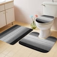 thumbnail image 2 of Black Gray Bath Mat 3 Piece Bathroom Rug Set, Farmhouse Vintage Gradient Wooden Plank Non Slip Bath Rug Contour Mat and Toilet Lid Cover, Absorbent Shower Mats Soft Bath Rugs and Mats Sets, 2 of 8