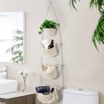 thumbnail image 6 of 4 Tier Hanging Fruit Basket for Kitchen, Beige Boho Handwoven Cotton Rope Macrame Fruit Storage for Bathroom Bedroom, Detachable Wall Hanging Basket Over Door Organizer for Fruit Veggie Plant Decor, 6 of 9