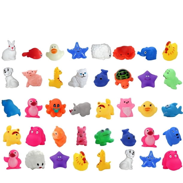 30 juguetes flotantes de animales marinos y de granja para baby shower (pelo mixto) - Regalos para niños y niñas - Resistentes y no tóxicos