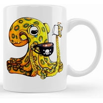 Latte Luna Ceramic Blue Ringed Octopus Mug, Ceramic Novelty Coffee Mugs 11oz, 15oz Mug, Tea Cup, Gift Present Mug For Birthday, Christmas Thanksgiving Festival