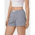 thumbnail image 3 of Women's Gingham Pajama Shorts - Plaid Sleep Shorts, Elastic Waist Lounge & Streetwear Boxers, 3 of 4