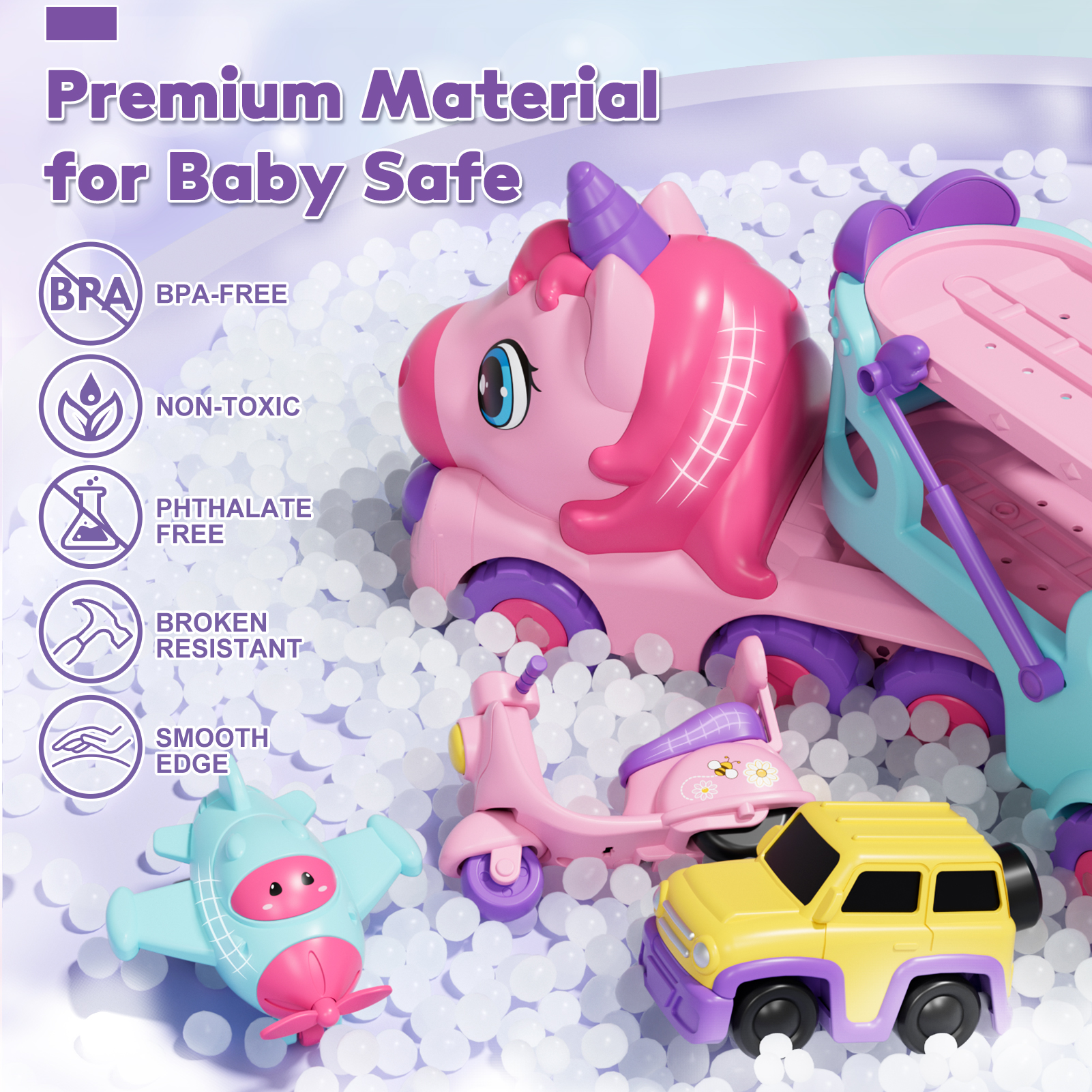 OROLIVING 5-in-1 Unicorn Transport Truck with Light & Music photo 5