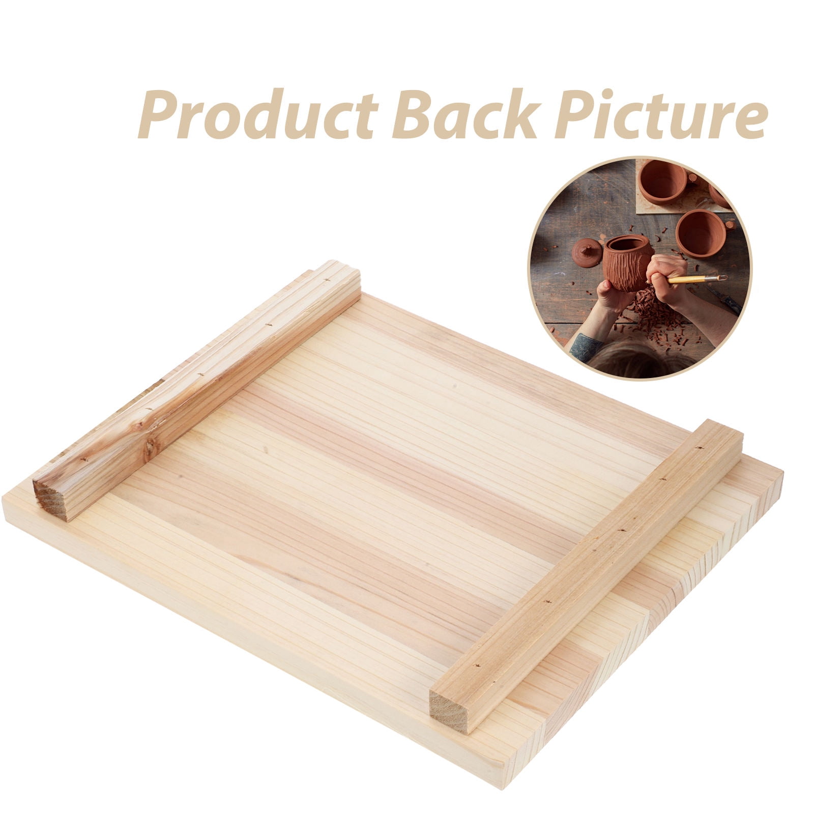 Masteelf  2 Pcs Pottery and Clay Sculpting Tools Portable Wedging Board Beige