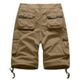 thumbnail image 3 of Vedolay Men's Summer Casual Straight Solid Color Button Cargo Short with Pocket,Khaki XXL, 3 of 5