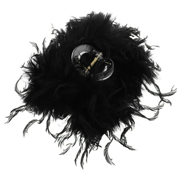 Dayesque Fuzzy Hair Clips Extra Large Claw Big Hair Clips for Thick Long Hold Non-slip Jumbo Jaw Clips Hair Accessories for Women Black