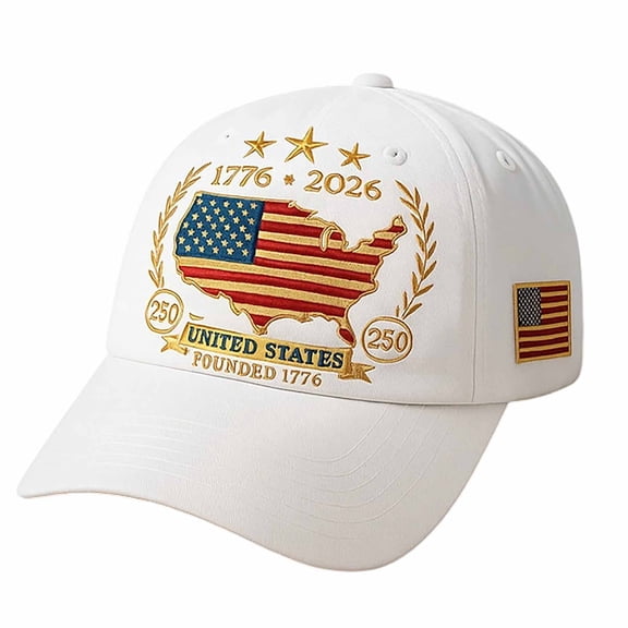 WKSCLPAI 250th Anniversary Hats, US 250 Years Anniversary Baseball Cap 1776-2026, Patriotic America Semiquincentennial Adjustable Unisex Hat for 4th of July & Family Gatherings