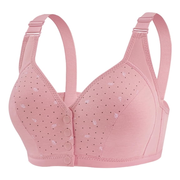 EchfiProm Womens Bras Plus Size Back Smoothing Front Closure Unpadded Older Women Bras for Ladies Full Figure 36BC