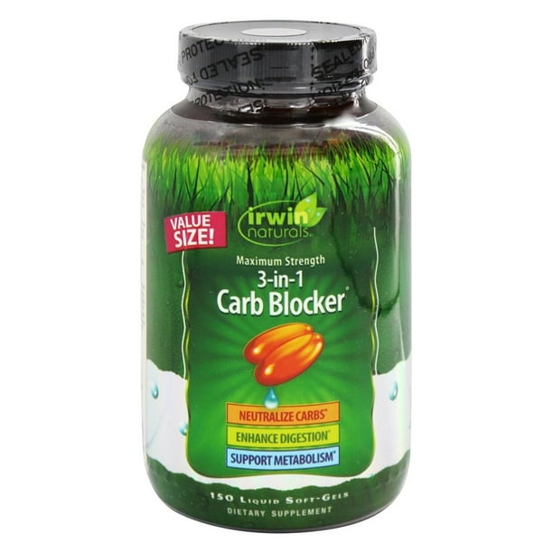 Irwin Naturals Maximum Strength 3in1 Carb Blocker 150 Softgels