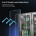 thumbnail image 6 of Coolski 53’’ Wide Beverage Refrigerator with 3 Doors, Commercial Back Bar Cooler Fridge for Beer Soda Wine, ETL NSF Approved, Stainless Steel, 6 of 8