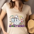 thumbnail image 4 of Spooky Nurse Graphic T-Shirt for Women Men | Funny Ghost Medical Tee, Natural, Size 3XL, 4 of 6