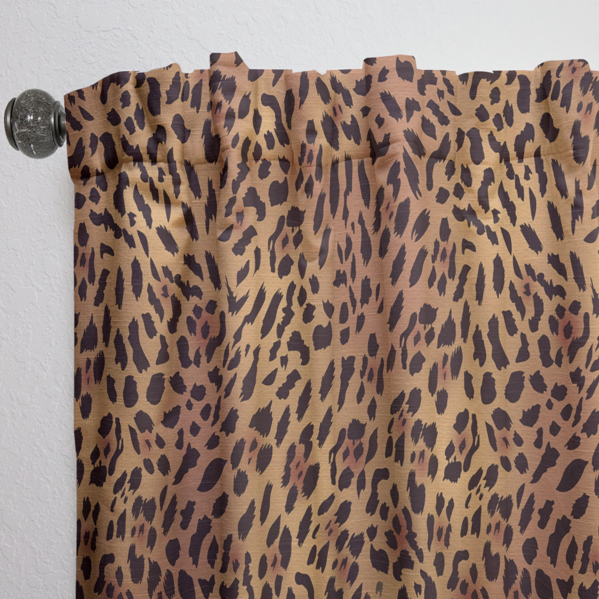 Designart 'Leopard Fur Pattern' Mid-Century Modern Curtain Panel