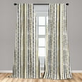 thumbnail image 5 of Ambesonne Victorian Curtains, Vertical Lines Rounds, Pair of 28"x84", Black Yellow, 5 of 5