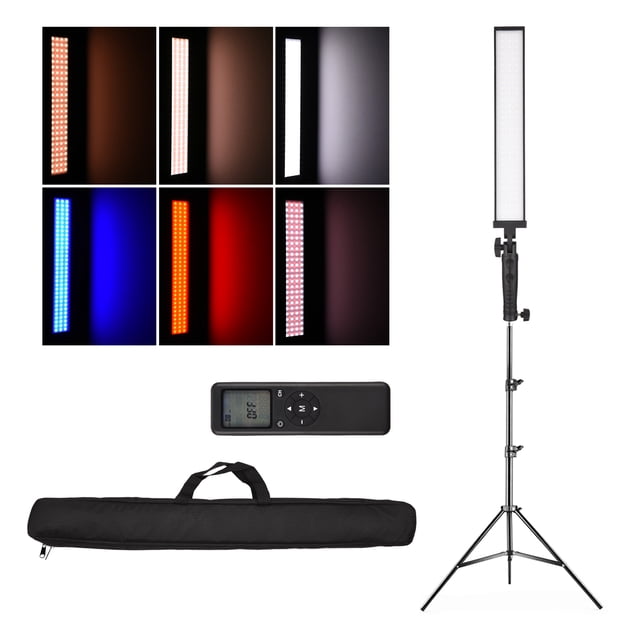 Portable Handheld RGB Tube Light Kit LED Video Light Wand 21W 3200K-5600K Dimmable CRI95+ with 2M Metal Light Stand + Remote Control + Carry Bag for Vlog Live Streaming Product Portrait Photography