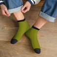 thumbnail image 3 of Rateoe Olive Pattern Quarter Crew Socks,Toe Seamed Ankle Socks,Cotton Cushioned Breathable Athletic Crew Sports Socks, 3 of 7
