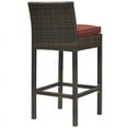 thumbnail image 3 of Modway Tabouret de Bar en Rotin et Aluminium de 30 Po avec Conduit en Brun/rouge Cassis, 3 of 3