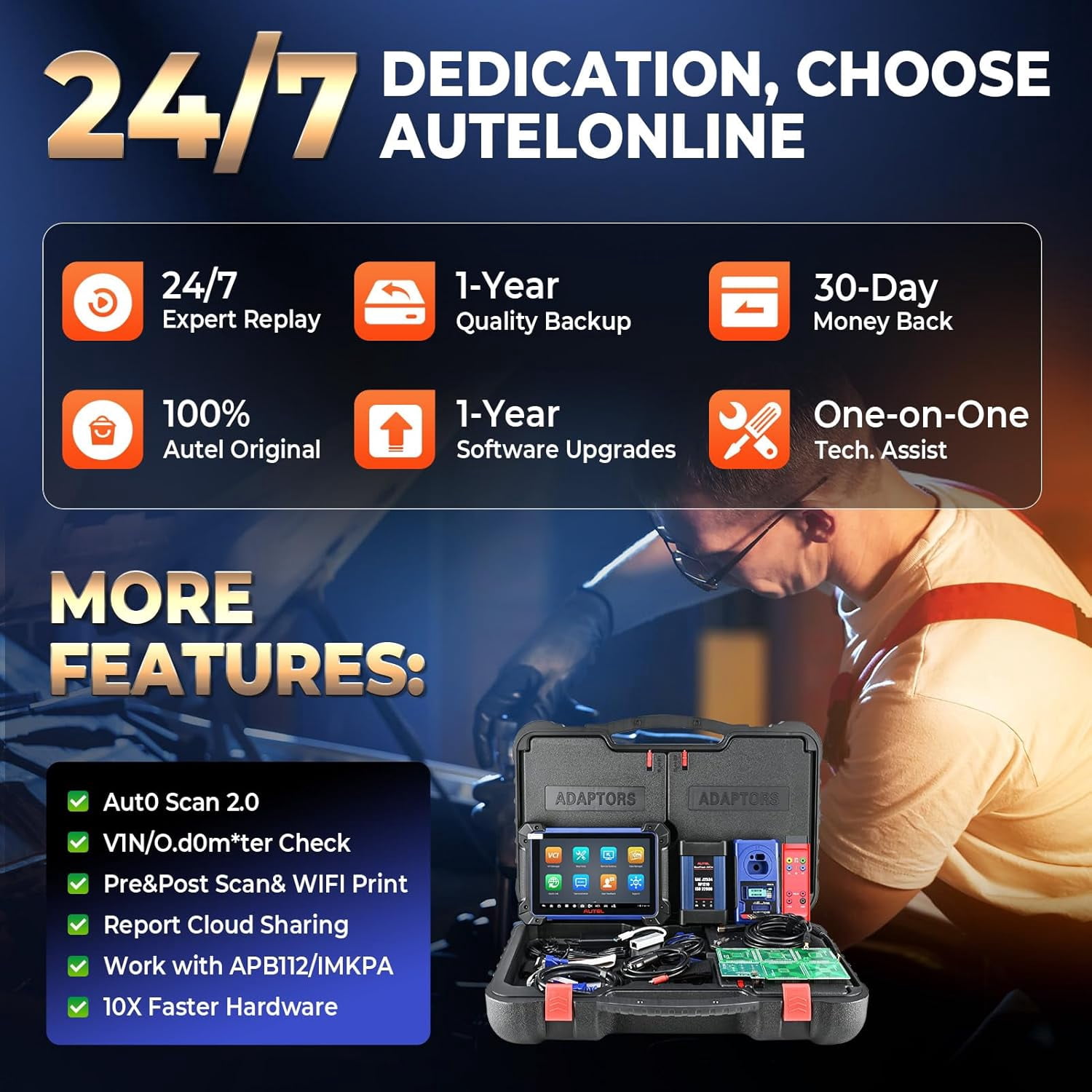 Autel MaxiIM IM608 II Key Fob Car Diagnostic Scan Tool with XP400 PRO, Advanced , CANFD/DoIP, with Free MKPA-KIT, G-BOX2 & APB112
