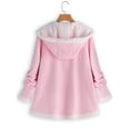thumbnail image 3 of Abrigo Suelto De Felpa Para Mujer Chaqueta Con Capucha Gruesa De Lana De Manga Larga (Rosa L) Tmvgtek Mujer, 3 of 8