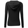 thumbnail image 2 of FashionOutfit Women's Cotton Spandex Basic Casual Zip Up Thermal Hooded Jacket, 2 of 3