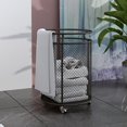 thumbnail image 4 of Cesta de almacenamiento de gran capacidad, organizador de carrito de almacenamiento con ruedas, cesto de ropa, cesta de ropa para cocina, baño, Negro perfecl carro de almacenamiento, 4 of 8