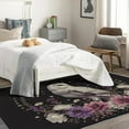 thumbnail image 4 of Owl Rugs for Living Room - 4x6 Rug - Owl Rug - Floral Wisdom Bird Area Rug - Barn Owl and Flower Rugs - Black Aesthetic Carpet, 4 of 7