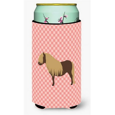 

Carolines Treasures BB7914TBC Shetland Pony Horse Pink Check Tall Boy Beverage Insulator Hugger