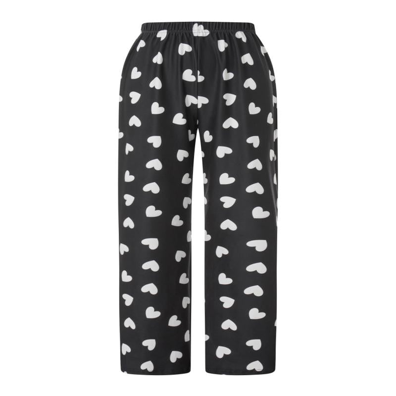 Plaaee Women's Plush Pajama Pants Hearts for Valentine's Day Sleep