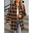 thumbnail image 5 of TEMOFON Women Tops Plus Size Flannel Long Sleeves Button Down Shirts Fashion Collared Plaid Loose Tops for Women with Pocket Size 2XL, 5 of 5