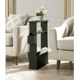 thumbnail image 2 of Kings Brand Furniture Narrow Side Table with Storage Shelf, Slim End Table with Magazine & Remote Holder, Small Space Bedside Table for Living Room or Bedroom, Caviar, 2 of 4