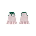 thumbnail image 2 of BemeyourBBs Toddler Baby Girls Golf Dress Outfit Striped Golf Printed Sleeveless Button Up Lapel Collar Ruffle Tank Dress Summer Clothes, 2 of 9