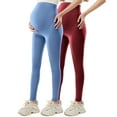 thumbnail image 2 of Zylanna Yoga Maternity Leggings 2PC, Daily Wear Pants Soft Highly&nbsp;Elastic Pregnancy Casual Pants Gold, 2 of 6