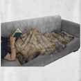 thumbnail image 6 of Rustic Wood Soft Flannel Fleece Throw Blanket, Arrangement with Planks Earthy Toned Image Old Weathered Look Print, Cozy Plush for Indoor and Outdoor Use, 60" x 80", Pale Grey and Umber, by Ambesonne, 6 of 6