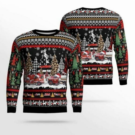 Shop The North Carolina Beech Mountain Volunteer Fire 3D Christmas Sweater – Christmas Gifts For Firefighters