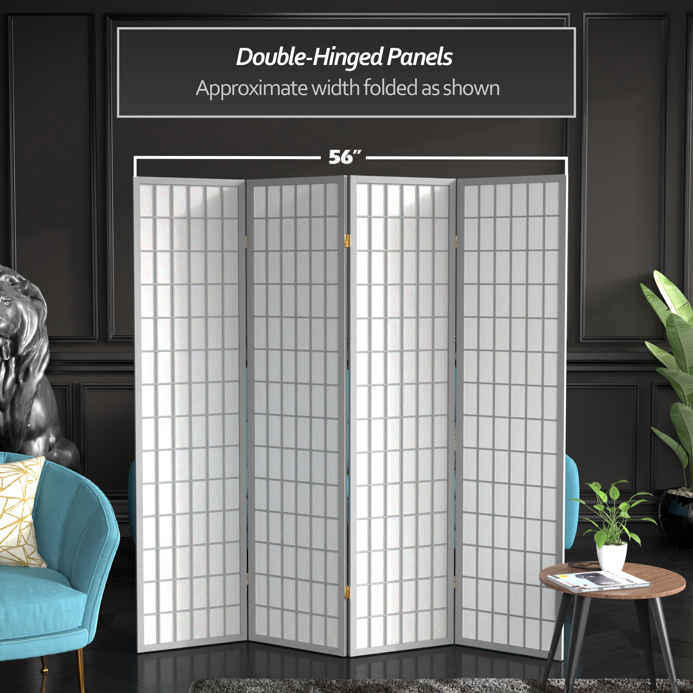 6 ft. Tall Window Pane - Special Edition - Grey - 4 Panels