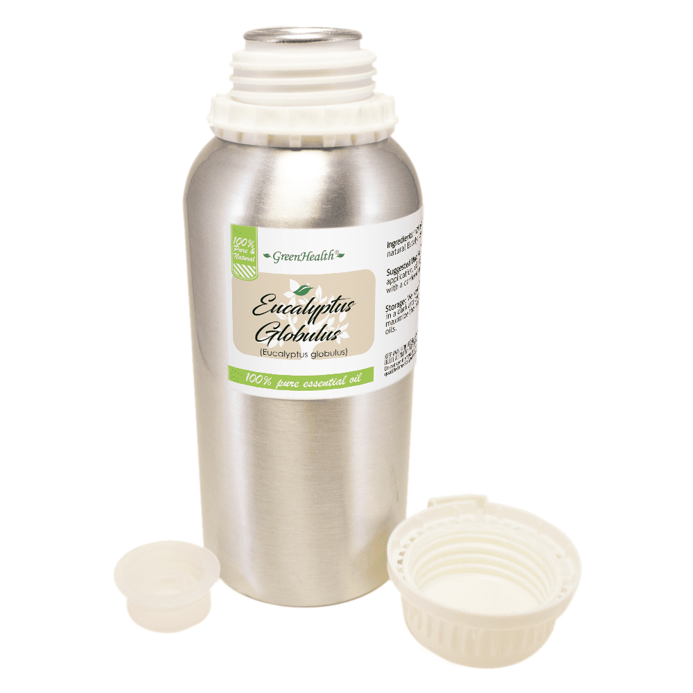 GreenHealth Eucalyptus Essential Oil – 16 fl oz (473 ml) – 100% Pure & Natural – Aromatherapy Oil in Aluminum Bottle – for Diffuser, Cleaning, Room Spray, and Home Fragrance