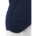 thumbnail image 3 of Made by Johnny Women's Boat Neck 3/4 Sleeve Draped Dolman Top with Side Shirring Premium Shirt XXXL NAVY, 3 of 6