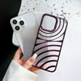 thumbnail image 3 of Water Ripple Curly Wavy Glitter Bling Plating TPU Case Compatible with iPhone Case (iPhone 13,Purple), 3 of 7