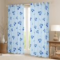 thumbnail image 2 of Feelyou Bowknot Cherry Child Blackout Curtains Set of 2 (52x84 Each), Blue Ribbon Bow Window Curtains, Kawaii Cute Cartoon Curtains and Drapes, Black Out Curtains Decor, 2 of 6