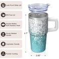 thumbnail image 3 of 20oz Stainless Steel Tumbler with Handle, Geometric Design Double Wall Insulated Travel Coffee Cup Leak-Proof Straw, 3 of 5