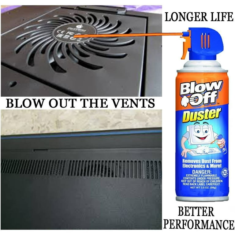 Blow Off - Compressed Air Duster Can, Professional Cleaner, Non-Toxic And No Bitterant - 8 Oz (Pack Of 2