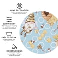 thumbnail image 3 of Lsque Cute Gnome Bee Collects Honey Pattern 4" Drink Coasters Set of 4, PVC Leather Absorbent Coasters, Table Coaster Set Decorative Coffee Cup Coasters Housewarming Gift -Round Shape, 3 of 6