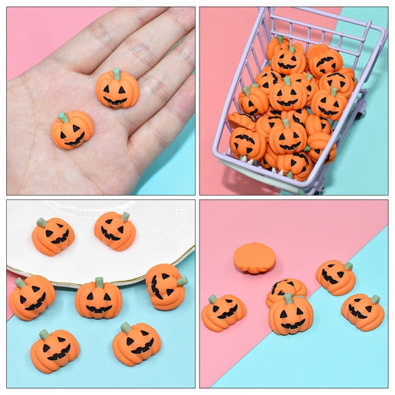 Niceauty Resin Flatback Pumpkin for Wedding and Party Orange 20Pcs 0.8x0.7In