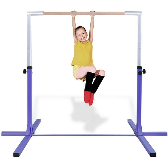 Costway Barre d'Entraînement Horizontale en Acier pour Gymnastique Junior, Pratique à Domicile, 3 Pieds-5 Pieds, Ajustable