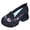 Black, variant on Women's Floral Embroidered Height Increasing Chunky Slip on Walking Shoes Vintage Comfortable Knitted Platform Wedge Heels Nursing Work Sneakers White Size 7.5