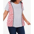 thumbnail image 1 of Style & Co Plus Size Mixed-Print T-Shirt, Dark Red, 2X, 1 of 5